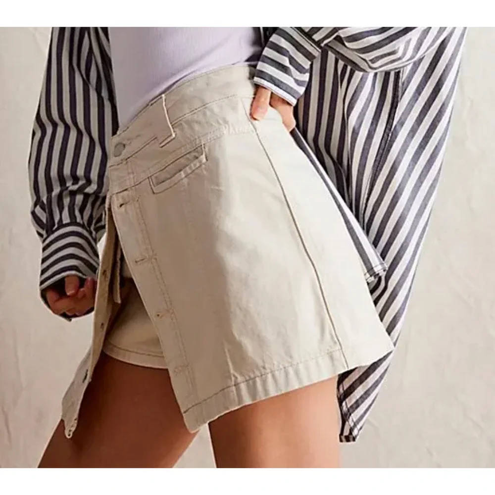 NEW FREE PEOPLE WE THE FREE ECRU MIDNIGHT SUN SKORT MINI SKIRT SZ 32